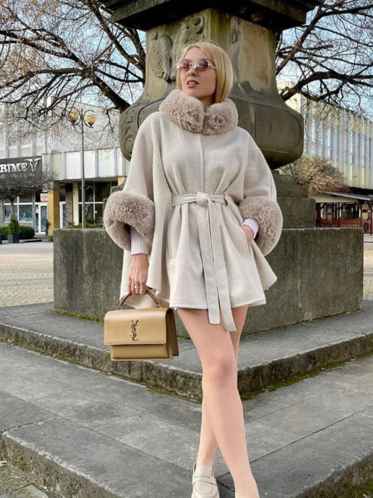 Suzzane Luxe Faux Fur cape