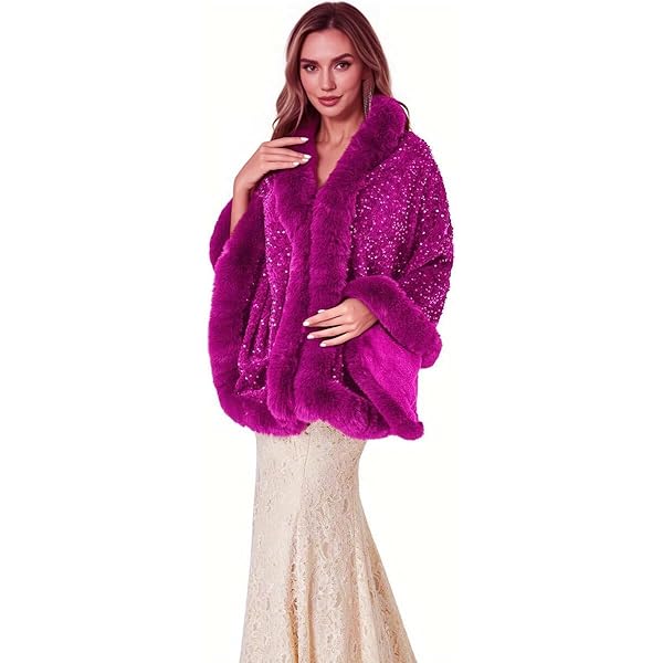 Iris sequin Wool Shawl~Pink