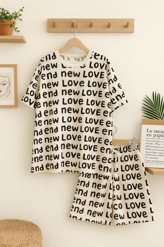 Monochrome Words Lounge Set