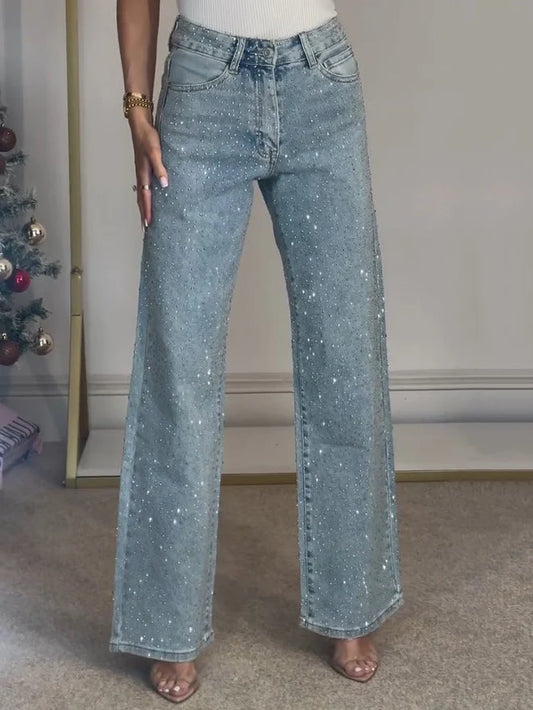 Starlit Rhinestone Luxe Denim