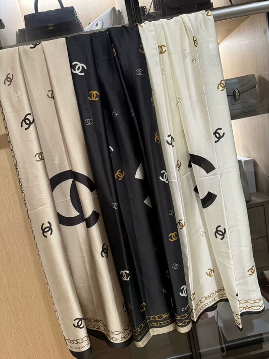 Luxury CC print silks scarf