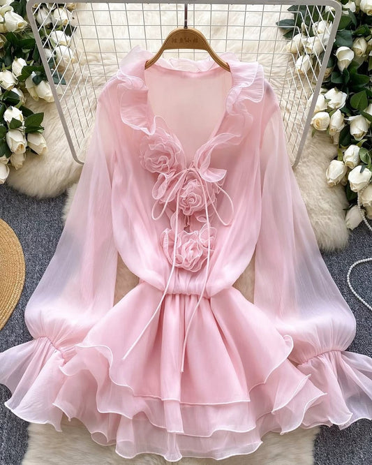 Rosy Ruffle Dress