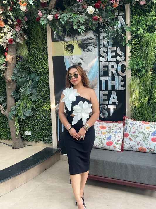 Iris Bloom one-shoulder Dress