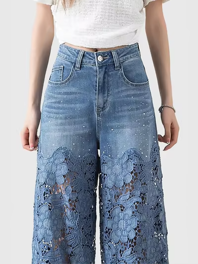 Blue Blossom Lace Jean's