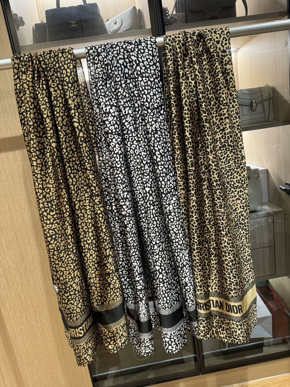 Luxury Leopard print silk scarf